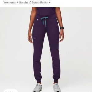 Figs Zamora Jogger Scrub Pants - Purple Jam Deep Purple